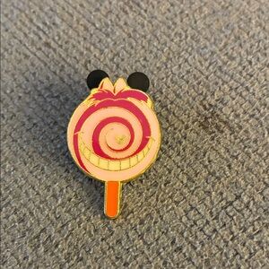 Pink and Gold Swirl Cheshire Cat Pin